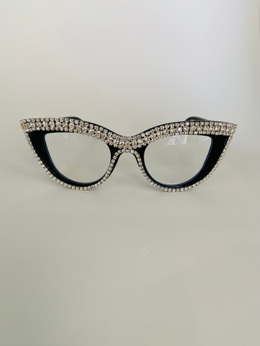 Cat Eye Black Framed Rhinestone Readers