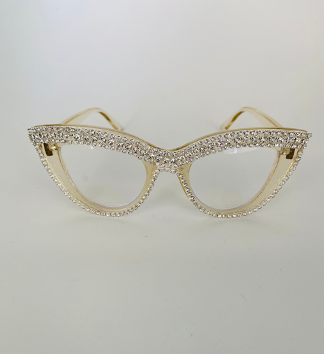 Cat Eye Clear Framed Rhinestone Readers